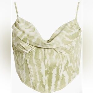 YELLOW THE LABEL CHLOROPHYLL CORSET TOP SAGE Size Small